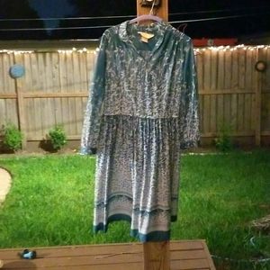 Vintage Lynn Davis sheer polyester dress L